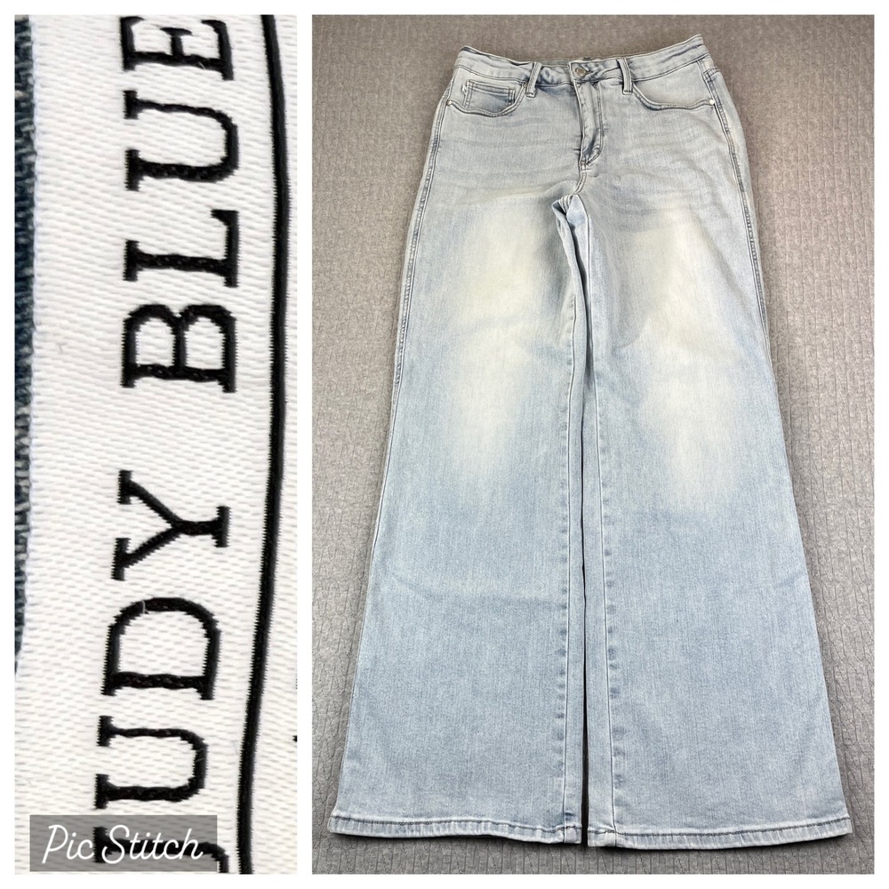 Judy Blue baggy wide leg Dress Jeans Women 11/30(27X32) Light Wash straight fit